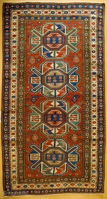 Cheleby karabagh district, 1890/1900 mint condition, wool on wool, soft. 
size 220x125.
for other images please ask.
                 