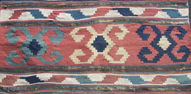 Shasavan, kilim,  wool on wool.  Ca, 202 cm. x 101 cm.                    
