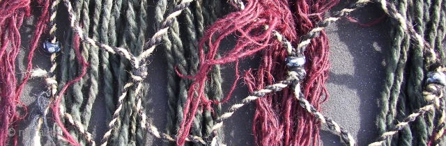 Beaded Beluch. Dusty, old, wool on wool,                          