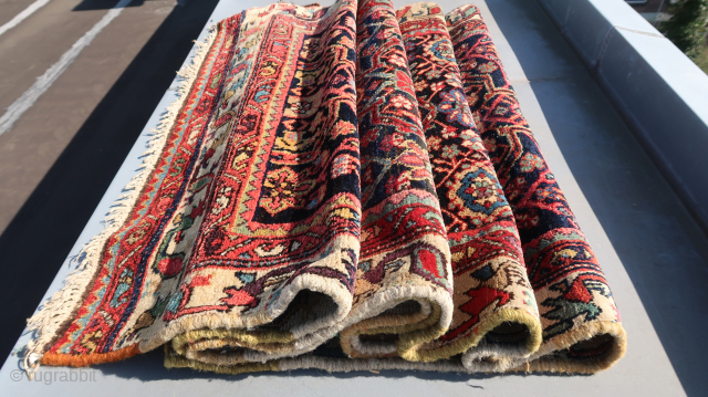 320 . cm x 109. cm ( Ca.)  Wool on cotton ( some blue wefts.) . Listening ; Stan Getz quintet ; Summertime.         