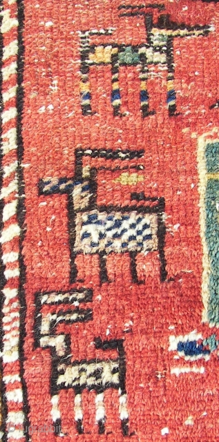 Rare Persian " Heriz " Bag Panel .Probably from the the village of Afshar in  Meyaneh County, East Azerbaijan Province, Iran . No restorations.  110 cm. x 51 cm. Wool  ...