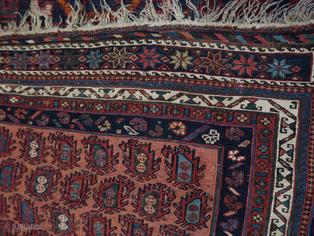Small sumac boteh flatweave, ca ; 95 cm. x 125 cm. No holes, no stains, etc. Caucasian/Afshar ? . Old/antique.             