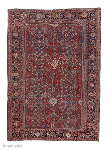 Mahal Carpet

8.5 x 12.0
2.59 x 3.69

This high quality west Persian village carpet displays a good madder red field  with an allover pattern of green lozenges and bars, eight palmette radiating   ...