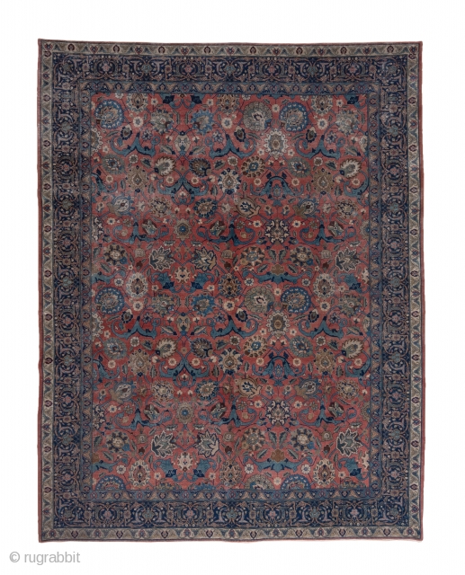 Tabriz Carpet

9.0 x 11.6
2.74 x 3.53
 
The  deep rose field displays a variation on the classic "Vase carpet" pattern of erect and tilted palmettes in a wide variety of styles and  ...