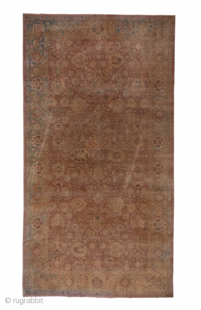 Lahore Carpet

9.6 x 17.8
2.92 x 5.42

This northern Indian city carpet follows the designs of the 17th century Indo-Isfahans  with an in-and-out palmette design, here on a rust-brown field with details in  ...