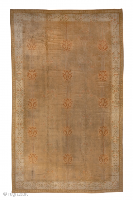 Oushak Carpet

11.2 x 18.6
3.41 x 5.66

This golden field west Turkish carpet has ab Art Nouveau/Arts and Crafts look with three columns of geometric palmettes on tall stalks on an otherwise open ground.  ...