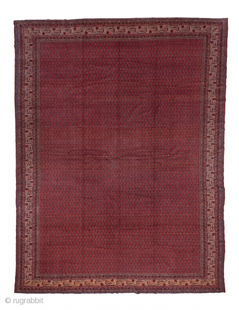 Saraband Carpet

12.2 X 16.0
3.71 X 4.87

In the iconic central Persian Saraband design, offset rows of floriated botehs decorate the red field while the equally  classic ivory border shows a faceted vine  ...