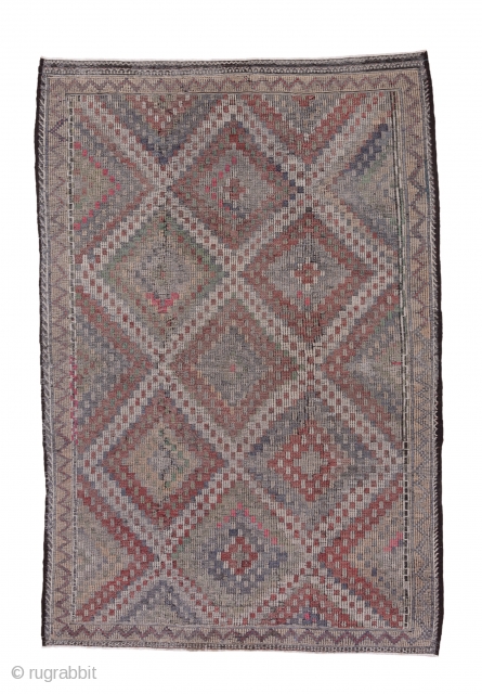 Turkish Jijim

6.6 x 9.8
2.01 x 2.98

A bold stepped and nested  lozenge lattice pattern in which the diagonals  are composed  of small coloured squares  decorates this softly toned eastern  ...