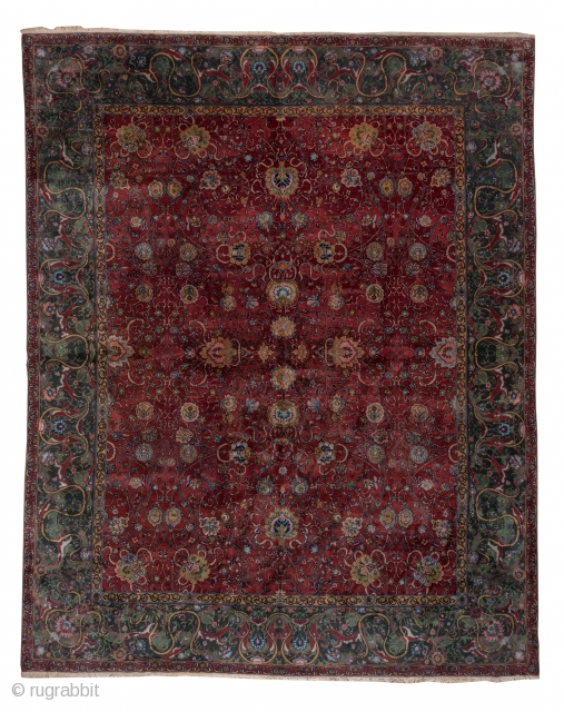 Indian Carpet

12.0 x 15.0
3.65 x 4.57

Not Agra, but just as good with a warm red field displaying an allover pattern of serpentine cloudbands, two layers of vinery trellises, and various palmettes. Detail  ...