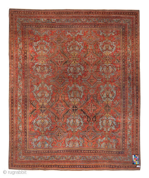 Oushak Carpet

12.10 x 16.7
3.68 x 5.09

This antique western Turkish carpet features a red field closely covered by alternating columns of palmettes and Yaprak lozenges with an attractive medium blue-green and a dark  ...