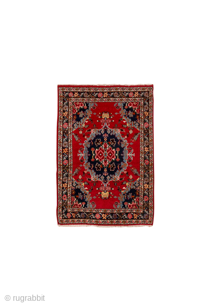 Antique Persian Bidjar Rug, Circa 1920. Bold navy geometric medallion set against a vibrant crimson field with finely rendered floral motifs and a richly detailed border.
2'2" x 3'0"
Item No: 44181