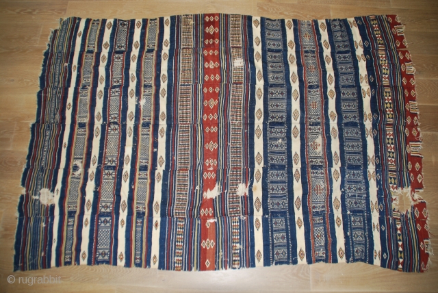 Old african textil Fulani 240cmX162cm ,you can see some damages on the pictures.                    