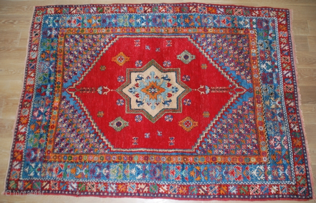 Moroccan carpet (Rabat) , around 1950 , in perfect condition , warp and weft wool.                  