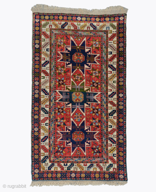 Middle of the 19th Century Shirvan Lezgi Rug
Good condition, original finishes all around.

Size : 107 x 178 cm

Please send me directly mail. emreaydin10@icloud.com          
