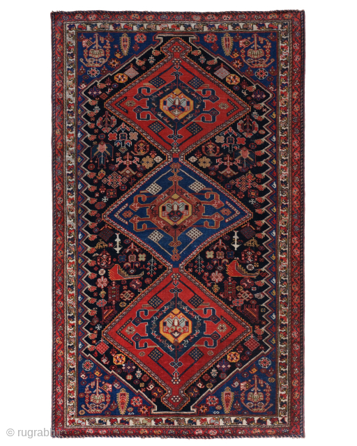 Period: Late 19th Century
Origin: Qashqai Tribe, Southwestern Iran
Dimensions: 102 x 178 cm
This late 19th century Qashqai rug is an outstanding example of Persian tribal weaving, reflecting the strong visual identity and symbolic ...