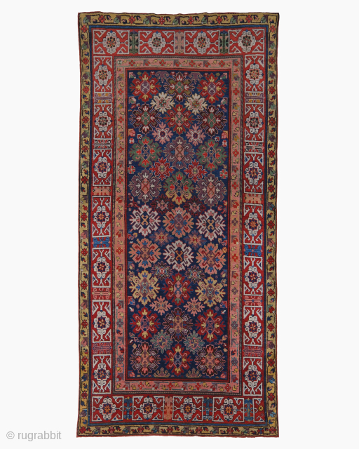 Period: Mid 19th Century
Origin: Caucasus
Dimensions: 160 x 338 cm
This mid 19th century Caucasian rug is a vibrant and highly characteristic example of the region’s celebrated geometric weaving tradition. With its energetic color ...