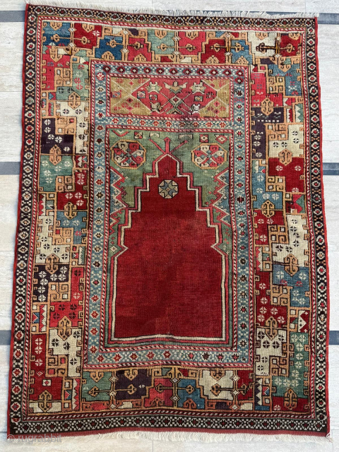 Anatolian Konya Karapinar prayer rug. Circa 1840-1850. size 110x150 cm. Please send me directly mail. 
emreaydin10@icloud.com
0090 + 544 374 10 98            