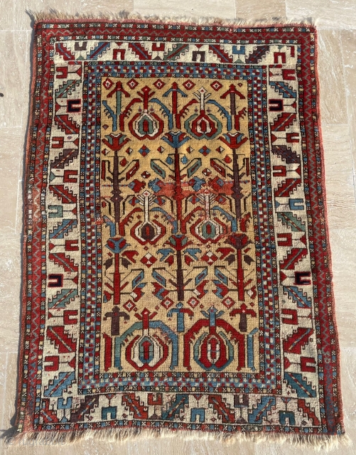 Mid 19th Century Unusual Kuba Rug Size 110x150 cm                        