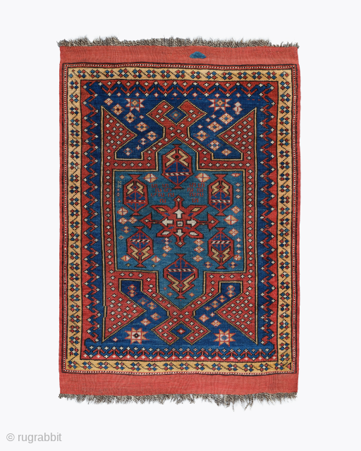 Middle of the 19th Century Anatolian Bergama Rug

In this small rug, a shield motif is surrounded by wide red dotted bands that develop into gables at both ends. It was probably woven  ...