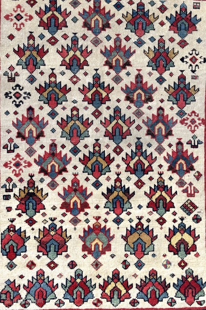 Shirvan Prayer Rug Circa 1850 size 92x140 Cute size.                        