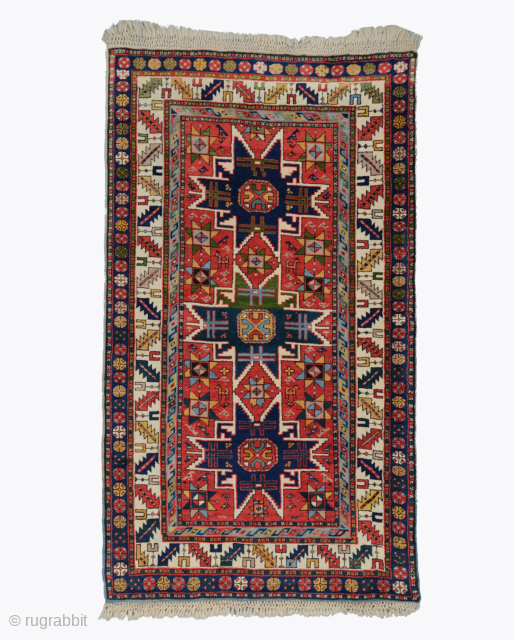 Middle of the 19th Century Shirvan Lezgi Rug
Good condition, original finishes all around.

Size : 107 x 178 cm
Please email me directly, my contact information is

emreaydin10@icloud.com
0090+ 544 374 10 98 
İnstagram : emreaydinrug
 