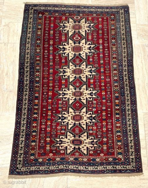 Lezghi Rug Circa 1890. Thin and have a good Condotion. Size 97x148 cm. Please send directly mail for me emreaydin10@icloud.com             