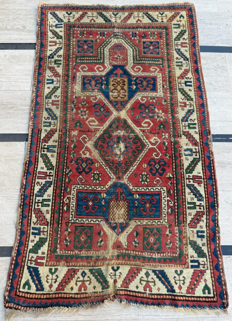 Mid 19th century Kazak Prayer Rug, size 105 x 180 cm. Please send me direct mail.
emreaydin10@icloud.com
Instagram - @emreaydinrug