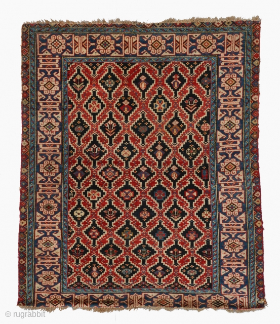 Middle Of The 19th Century Caucasian Kuba Shirvan Rug , Size 105 x 125 cm. Please send me directly mail. emreaydin10@icloud.com            