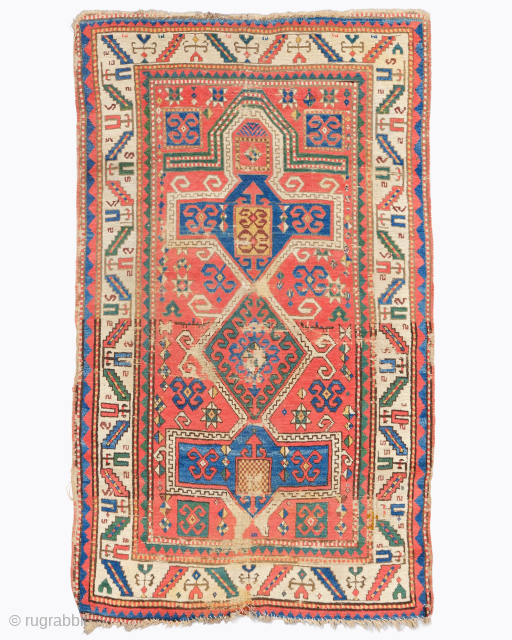 Mid 19th century Kazak Prayer Rug, size 105 x 180 cm. Please send me direct mail.
emreaydin10@icloud.com
Instagram - @emreaydinrug