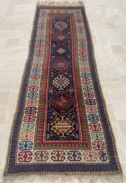 Caucasian Gendje Rug Circa 1870 size 105x 285 cm                        