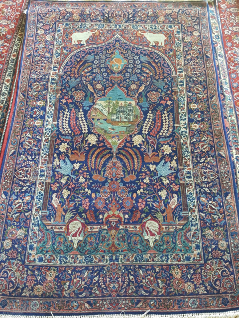 Antique unrolled bedspread with elephant figures in excellent condition. Size 140*200. Can anyone give me an estimate of its value and also if the name of the workshop is known?   