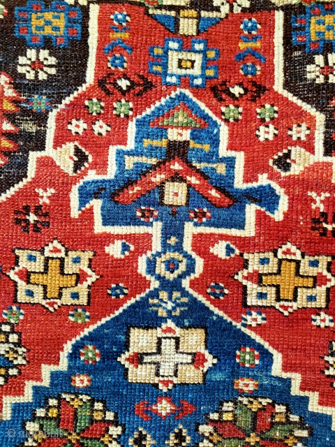 An wonderful, pre-commercial period antique Caucasian rug, possibly Shirvan-Baku,2nd half of the 19th century.                   