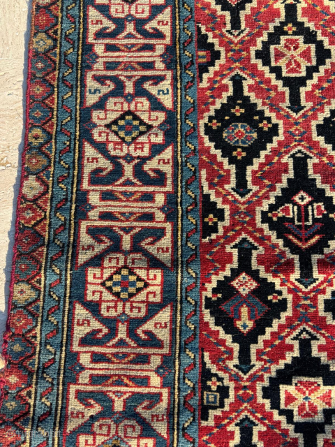 Mid 19th Century Shirvan Rug. Size: 105 x 125 cm