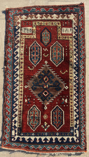 Dated 1312/AD1896 Bordjalou Rug. Size: 85 x 154 cm