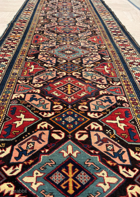 Late 19th Century Shirvan Runner. Size 112 x 360 cm.                       