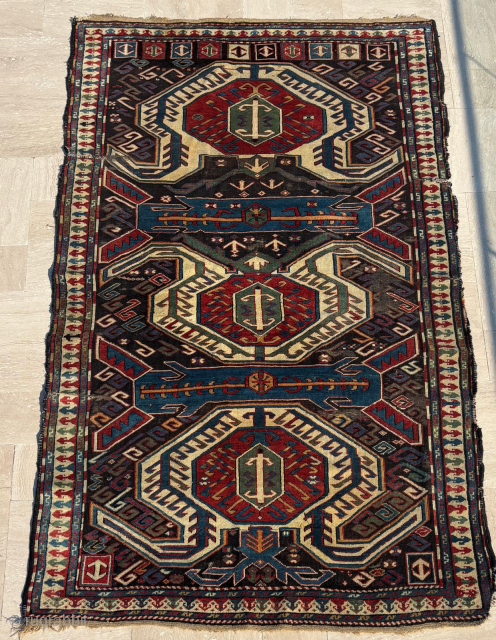Circa 1870 Lenkoran Rug. Size : 145 x 253 cm                       