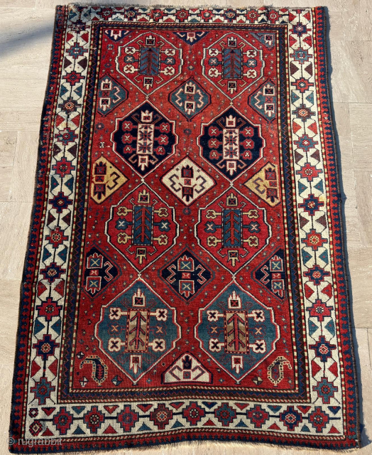 Late 19th Century Caucasian Rug . Size: 142 x 234 cm