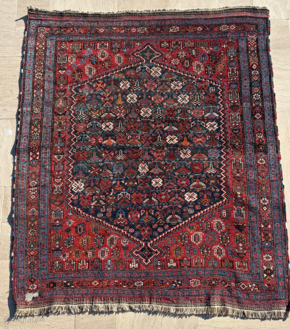 Late 19th Century Afshar Rug. Size: 144 x 174 cm