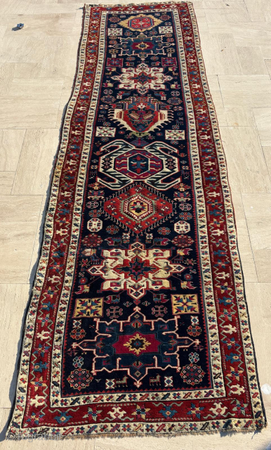 Mid 19th Century Karadağ Runner. Size: 110 x 365 cm