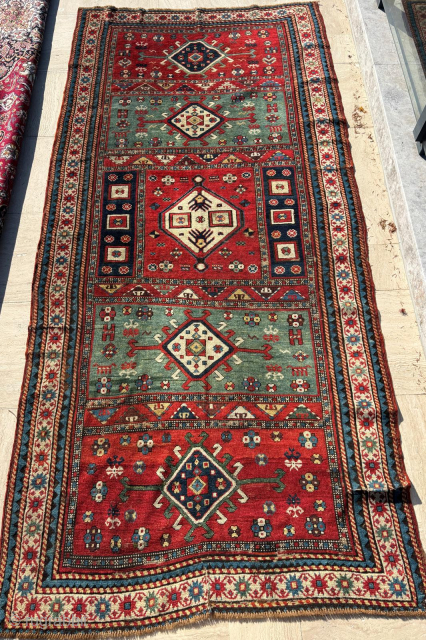Late 19th Century Caucasion Rug.Size: 125 x 264 cm                        