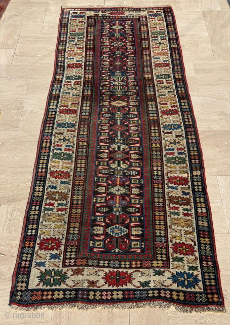 Circa 1870 Kuba Runner.Size : 117 x 287 cm