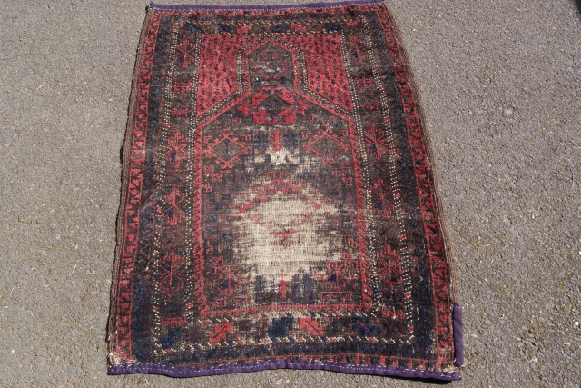 antique baluch prayer rug.                             