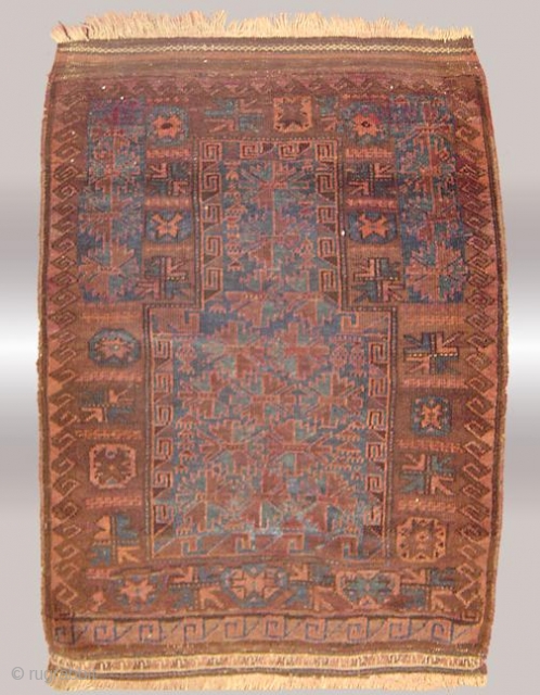 Stock #A163 | Baluch Prayer Rug | Circa: 1920\'s | Size : 3 x 4 feet                 