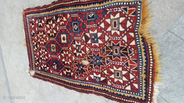 Zagatala rug , over 120 years old , high pile,excellent colors and star design . (for real intenders & collecters; it must be an archaic and impresive  piece to study on  ...