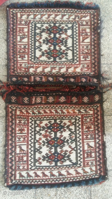 Nomadic luri Bakhtiari soumac bag 19 century,34.18inches, excellent condition.                        