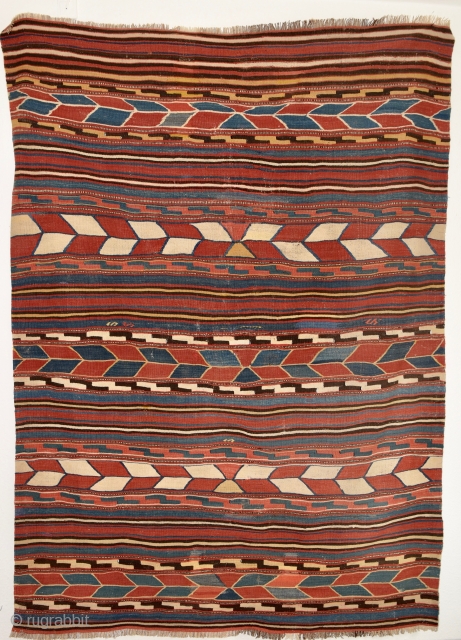 Late 19th century South West Anatolian kilim. Very good condition and excellent colors. 207cm x 150cm.                 