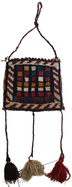 Tribal small Bakhtiari/Luri Gabbeh chanteh bag, 27x25cm
Lovely minimalistic nomadic pattern

Please contact me only directly:

goekay.sargin@yahoo.de                   