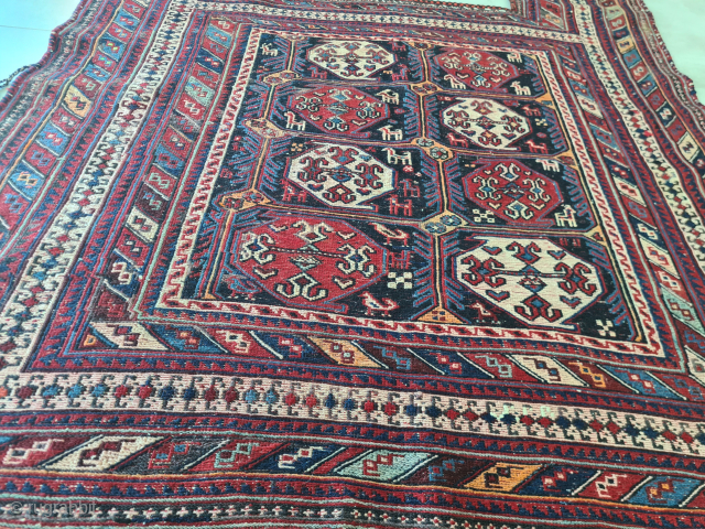A very rare Afshar (Sirjan region) horse blanket with botehs from southern Persia. It was most certainly made for a special occasion, for personal use. Beautiful colors and woven using the Sumakh  ...