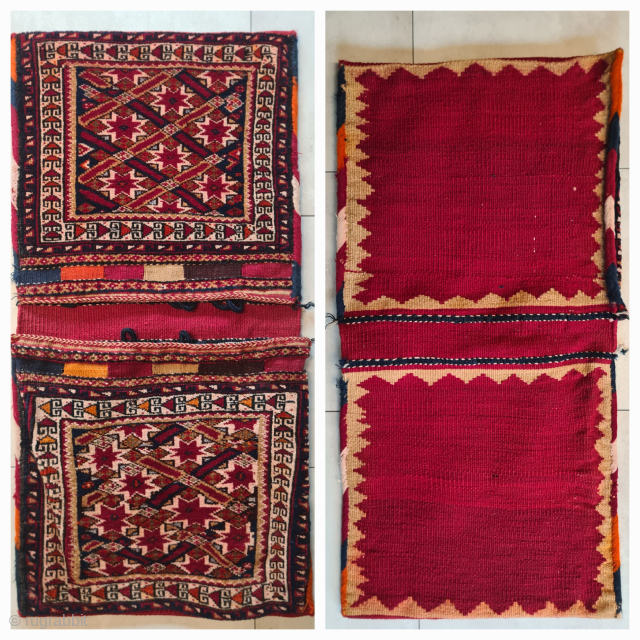 Qashqai/Ghashghai Khorjin saddlebag with an interesting pattern on the back. Very good condition. Dimensions: ~ 120x50cm

Please contact me only directly:

goekay.sargin@yahoo.de             