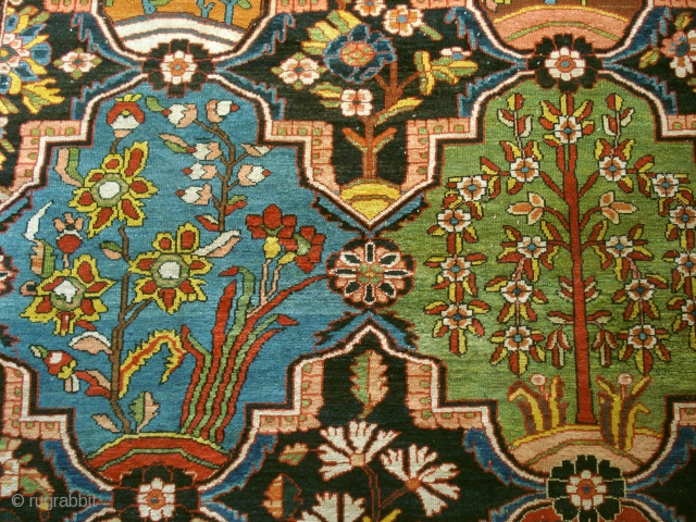 Antique Bachtiari. Huge chunck of what must have been an enourmous carpet. To my opinion a descendant of the famous Von Hirsch garden carpet (also only fragments survived). see HALI 42 PAGE  ...